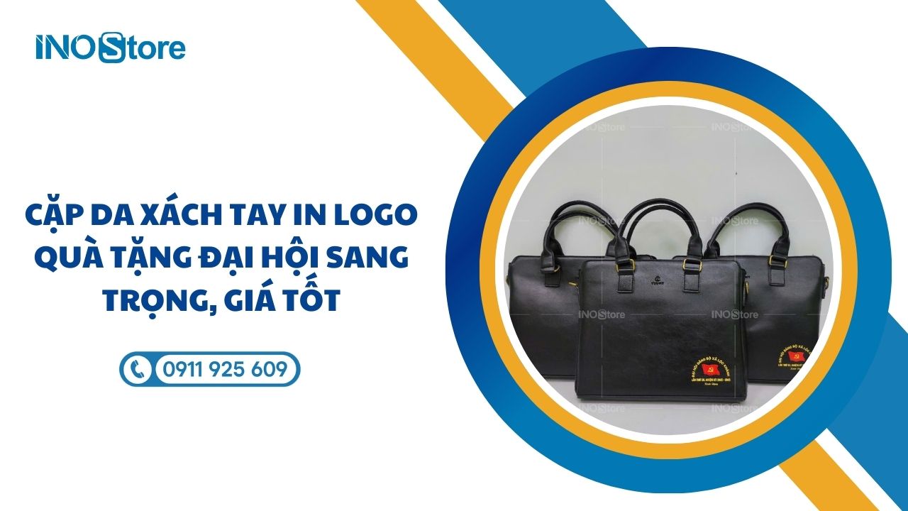 Cặp da xách tay in logo quà tặng Đại hội sang trọng, giá tốt Cặp da xách tay in logo quà tặng Đại hội sang trọng, giá tốt