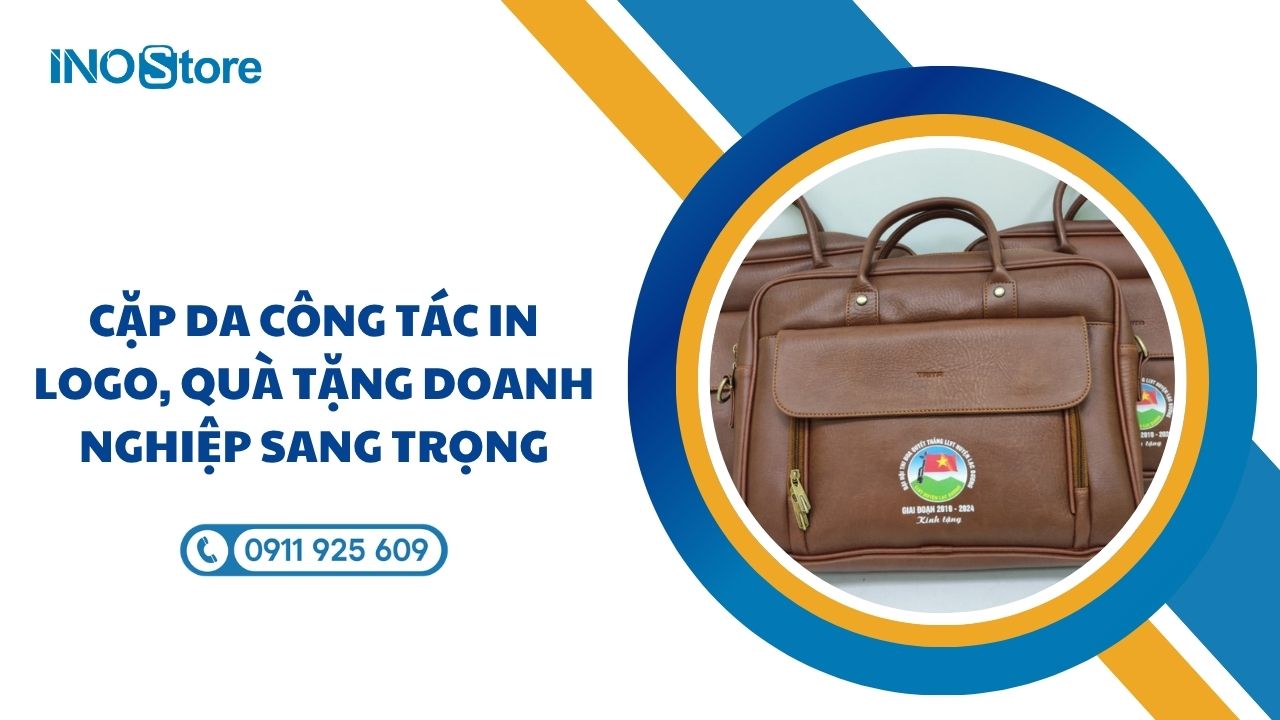 Cặp da công tác in logo, quà tặng doanh nghiệp sang trọng Cặp da công tác in logo, quà tặng doanh nghiệp sang trọng